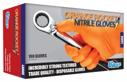 TGC Orange Rocket Nitrile Disposable Gloves Box 100 - Large