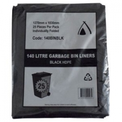 Garbage Bags 140L Black (200)