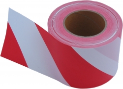 BARRIER TAPE - RED/WHITE 75mm x 100m