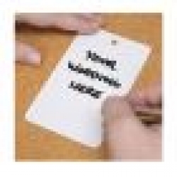 Metal Write-On Tags 76.2 x 127 x 0.2mm with hole 6.35mm at one end - White