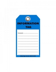 INFORMATION TAG BRADY 150 MM X 100 MM WITH 6 MM HOLE - pk 100