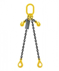 Grade 80 Chain Sling 6mm x 2m 2 Leg W/ Clevis Grab Shortner & Self Locking Hook