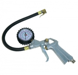 Tyre Inflator with multi scale gauge, 10.3 bar 150 psi max, clip on chuck, 1/4"