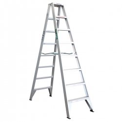 Trade Double-Sided Trade Step Ladder 8 step 2.4m 150kg - Aluminium