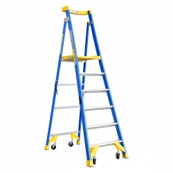 6 step P170 Job Station Ladder 1.8m 170kg - Fibreglass