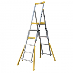 Ladder Adjustable Height Platform Step 3-6 170kg - Aluminium