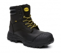 Craze Black Lace up Safety Boot - Size 9.5