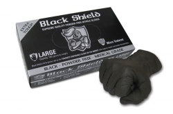 Black Shield Nitrile Disposable Gloves Large - Box 100