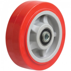 150mm Polyurethane Tyred Nylon Centred Wheel | 1/2" Axle Diameter (PU6071-50)