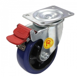150mm Rebound Rubber Wheel 225kg Capacity Castor (S6042B)