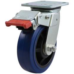 150mm Rebound Rubber Wheel 225kg Capacity Castor with brake (S6632SLB)
